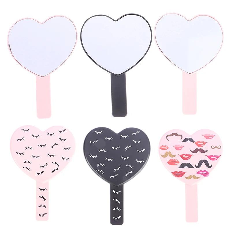 TSHOU1102 Eyelash Extension Handheld Makeup Mirror Square Vanity Mirror with Plastic Handle Hand High Definition Mirror Beauty Accessories