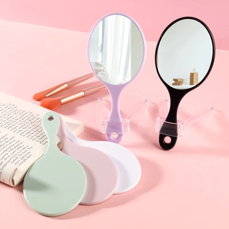 CX491 Handheld Makeup Mirror Round Makeup Vanity Mirror With Handle Hand Mirror SPA Salon Compact Mirrors Cosmetic Mirrors For Women