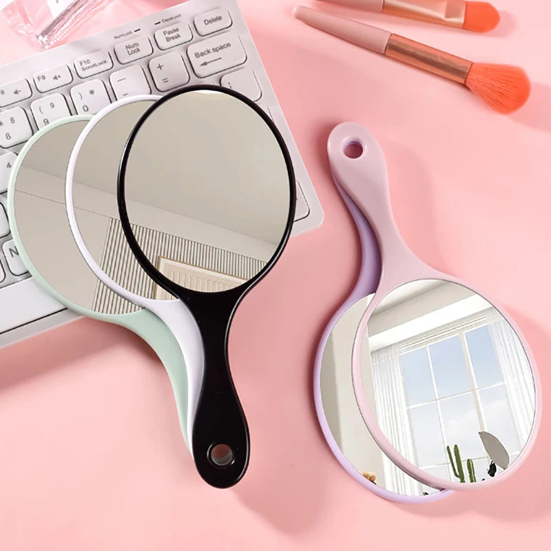 CX491 Handheld Makeup Mirror Round Makeup Vanity Mirror With Handle Hand Mirror SPA Salon Compact Mirrors Cosmetic Mirrors For Women