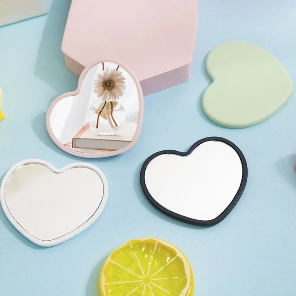 TSHOU1100 Portable Single-sided Heart-shaped Mirror High-definition Handheld Handheld Mirror Little Beauty Make-up Mirror Woman