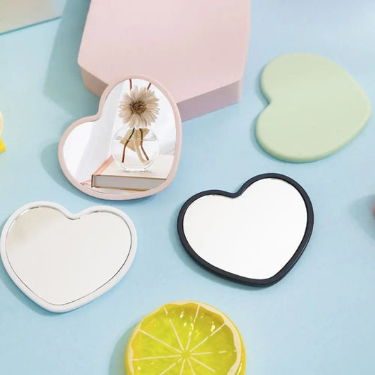 TSHOU1100 Portable Single-sided Heart-shaped Mirror High-definition Handheld Handheld Mirror Little Beauty Make-up Mirror Woman