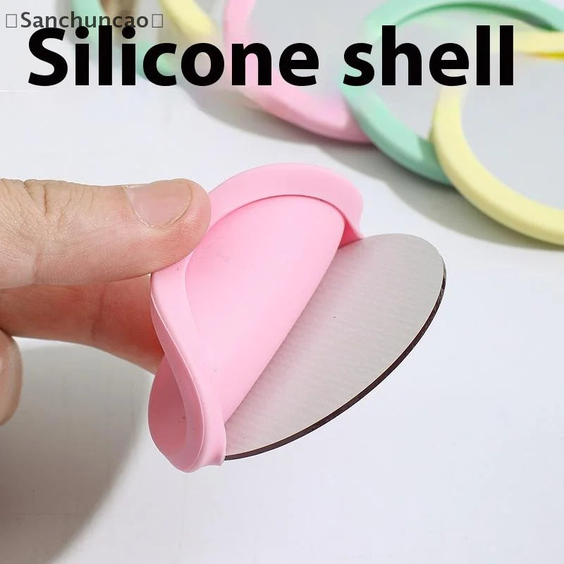 TSHOU1119 Mini Makeup Mirror Round Silicone Cosmetic Mirror Makeup Mirror Portable For Handbag Purse Pocket Compact Cosmetic Beauty Tool