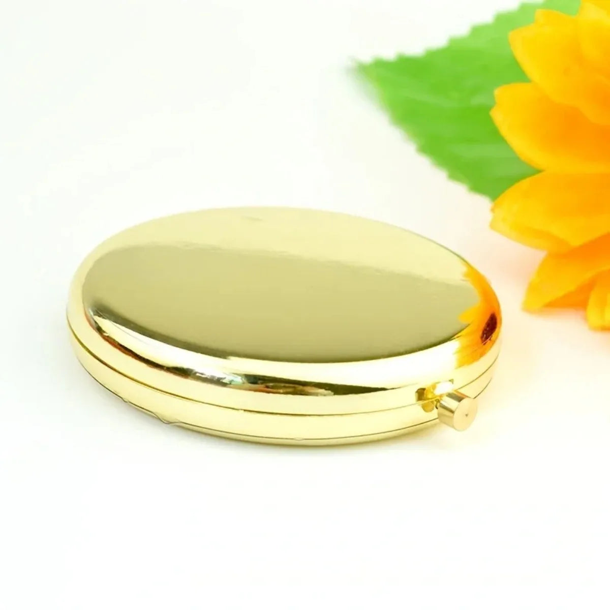 CX513  Double-Sided Small Mirror Portable Folding Round Makeup Mirror Rose Gold Simple Men And Women Travel Mini Handheld Pocket Mirror