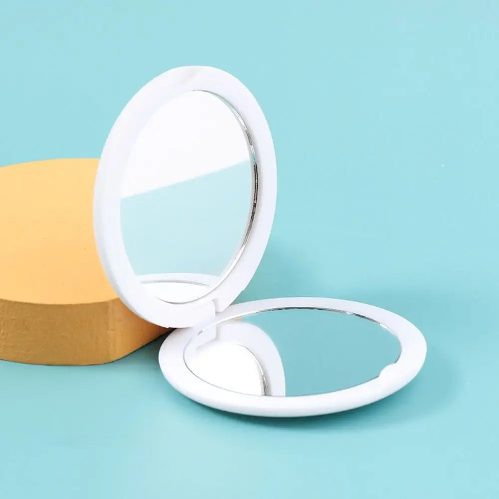 CX487  Portable Double Sided Flip Small Round Mirror Cute Small Mini Folding Mirror Round Round Makeup Mirror Home Decor