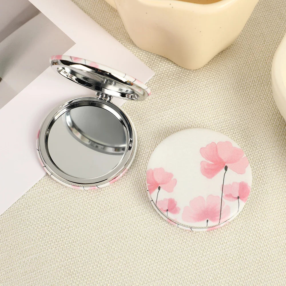 TSHOU187 Lightweight Portable Mirror High-Quality Double-Sided Mirror Compact Mini for On-The-Go Personal Care Beauty Routine