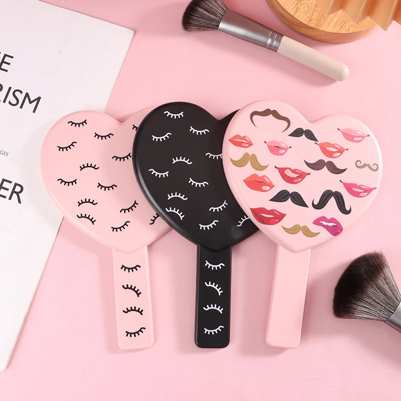 TSHOU1102 Eyelash Extension Handheld Makeup Mirror Square Vanity Mirror with Plastic Handle Hand High Definition Mirror Beauty Accessories