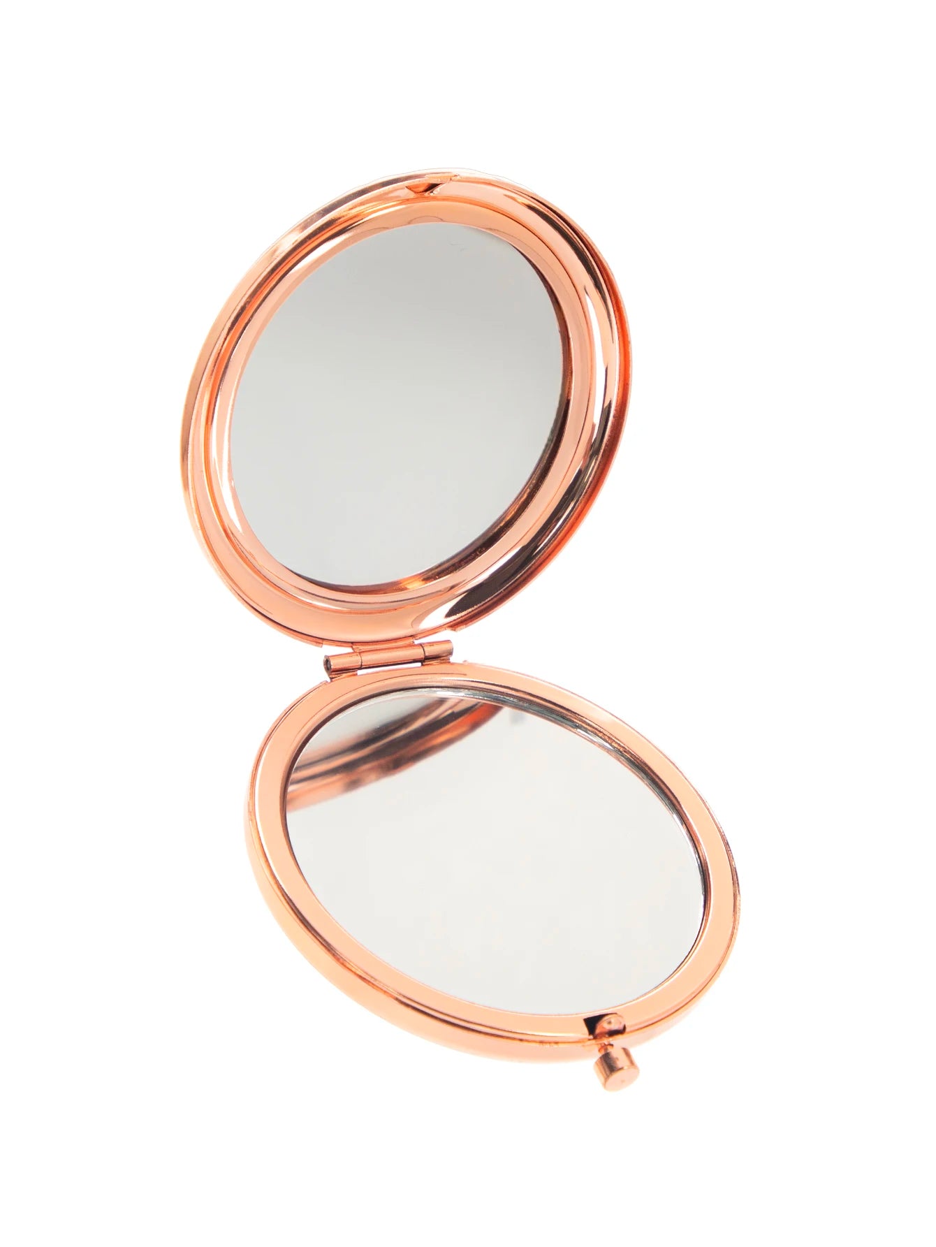 TSHOU1091「65mm Rose Gold Mirror」Double Side Round Makeup Mirror - HD Portable Pocket Mirror for Women Girls, Travel, Purse, Cosmetic (Gif