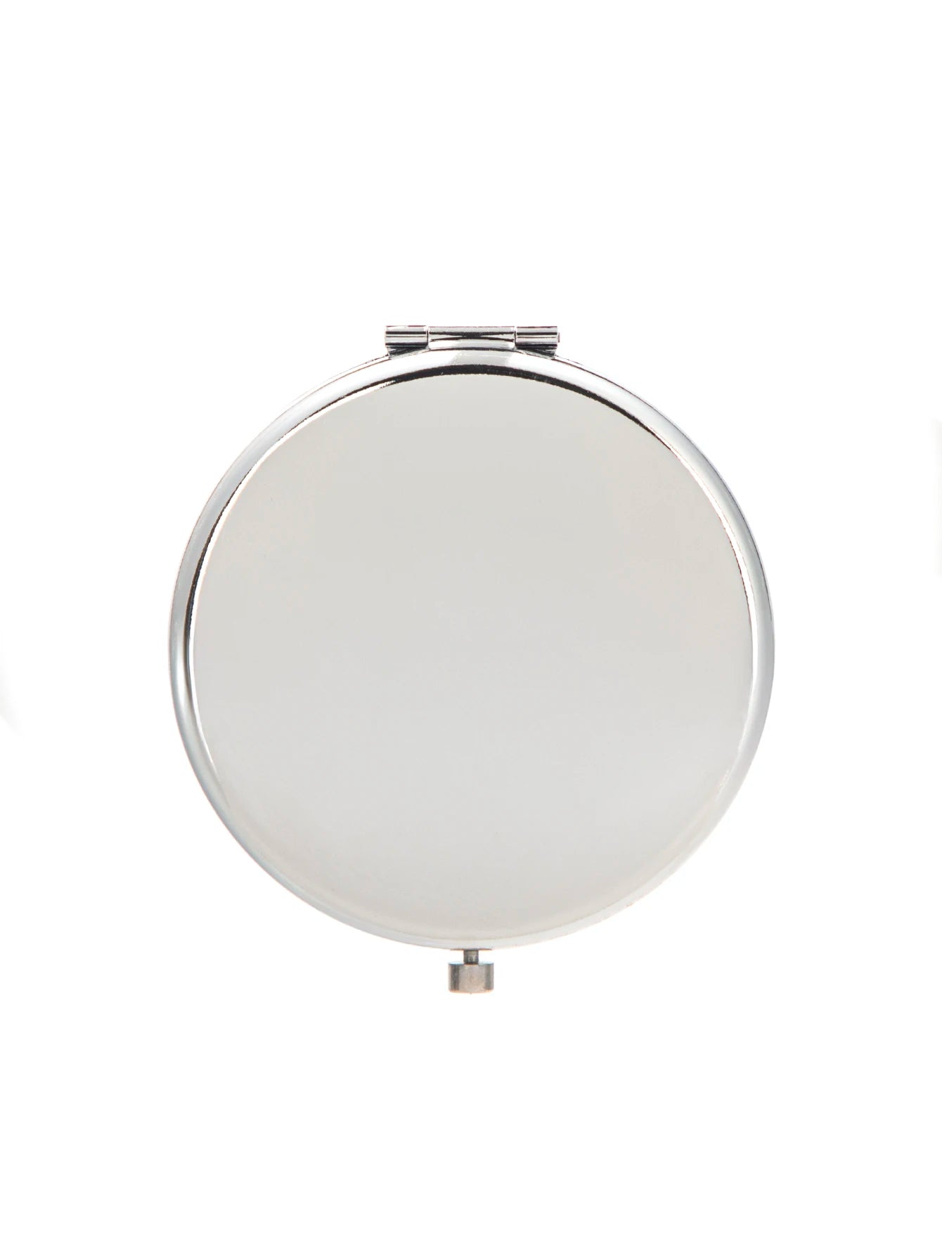 CASHOU205 Silver Round Double Sided HD Cosmetic Mirror, Travel Portable Compact Hand Mirror, Mini Metal Cosmetic Mirror, Gifts for Women