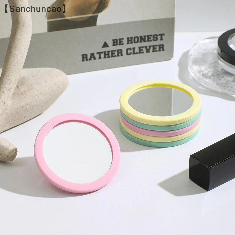 TSHOU1125 Mini Makeup Mirror Round Silicone Cosmetic Mirror Makeup Mirror Portable For Handbag Purse Pocket Compact Cosmetic Beauty Tool