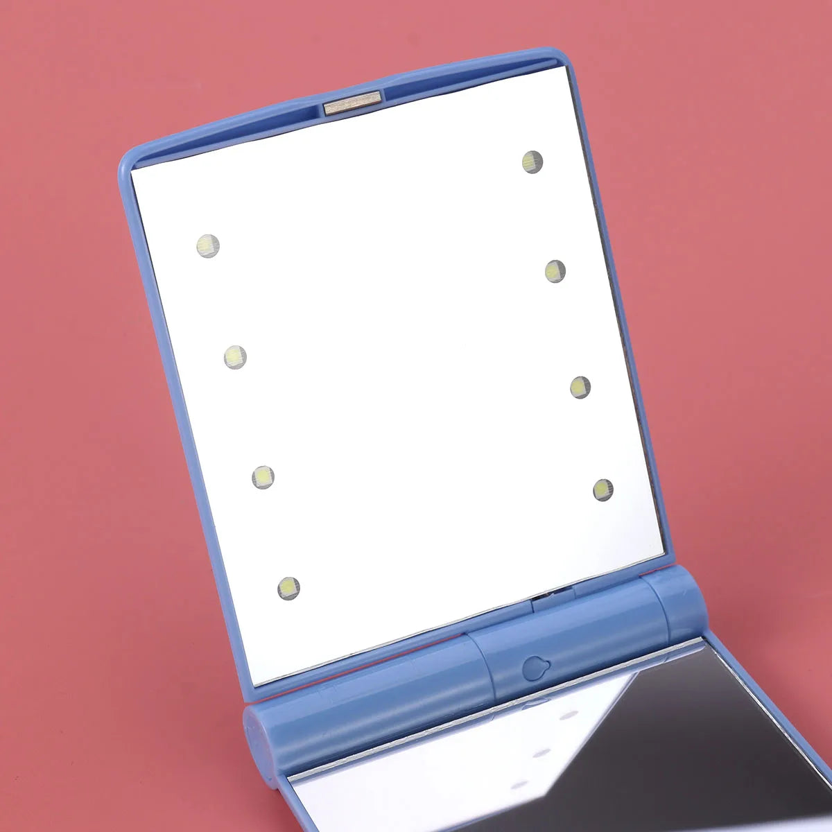 TSHOU218 Foldable LED LED Lights Durable Compact Travel Makeup Mirror 330 Degree Rotation Portable Bathroom