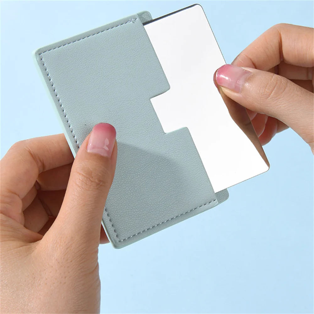 CX501 Stainless Steel Card Cosmetics Mirror Portable Mini Unbreakable Makeup Mirror Shatter Proof Pocket Go Out Pocket Mirror