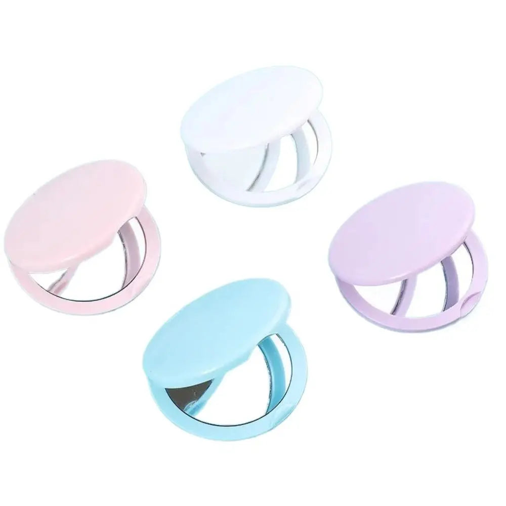 CX487  Portable Double Sided Flip Small Round Mirror Cute Small Mini Folding Mirror Round Round Makeup Mirror Home Decor