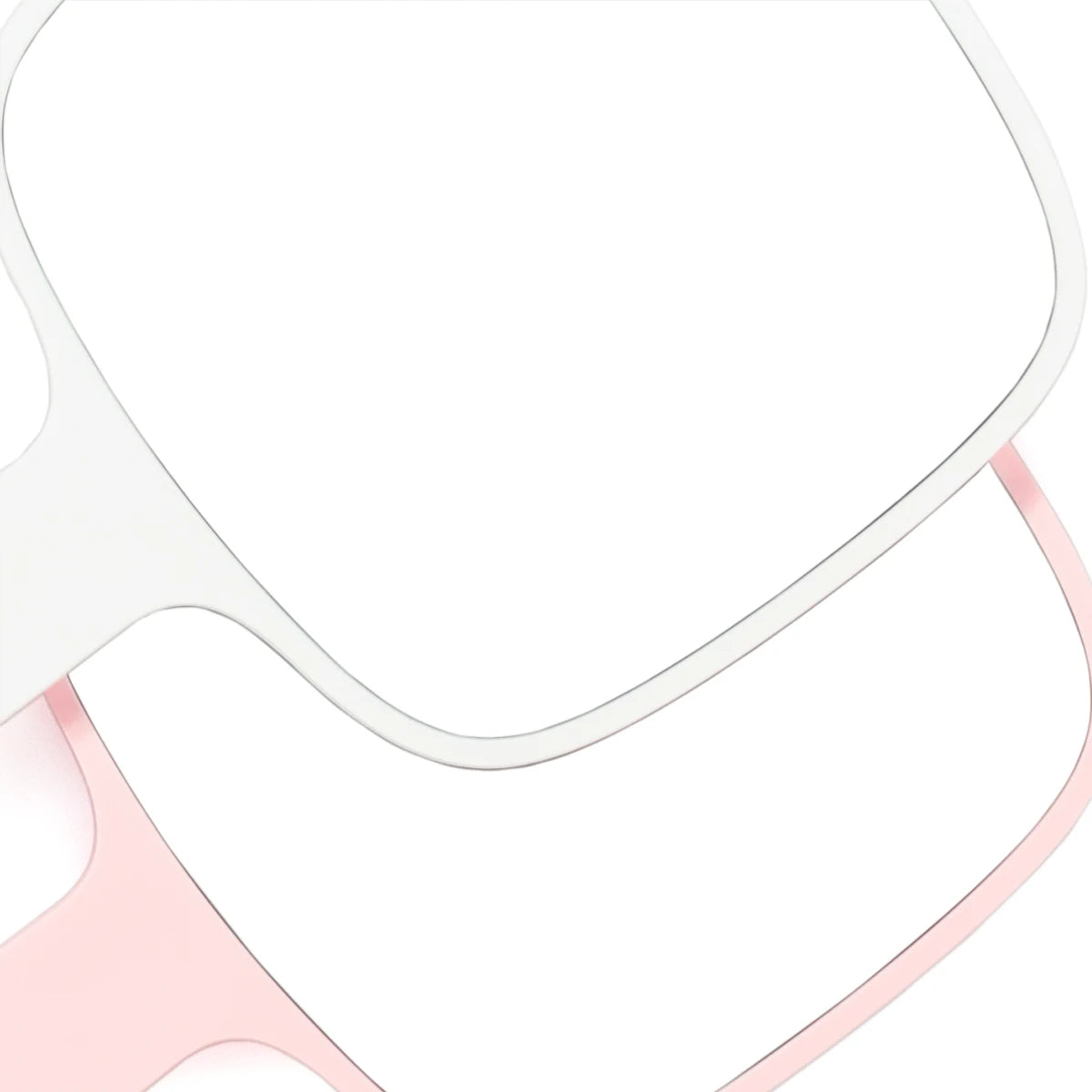 TSHOU1103 Autumnfish Hand-held Makeup Mirror with Rounded Corners Pink White Cosmetic Mirror Portable Comfortable Simple Design