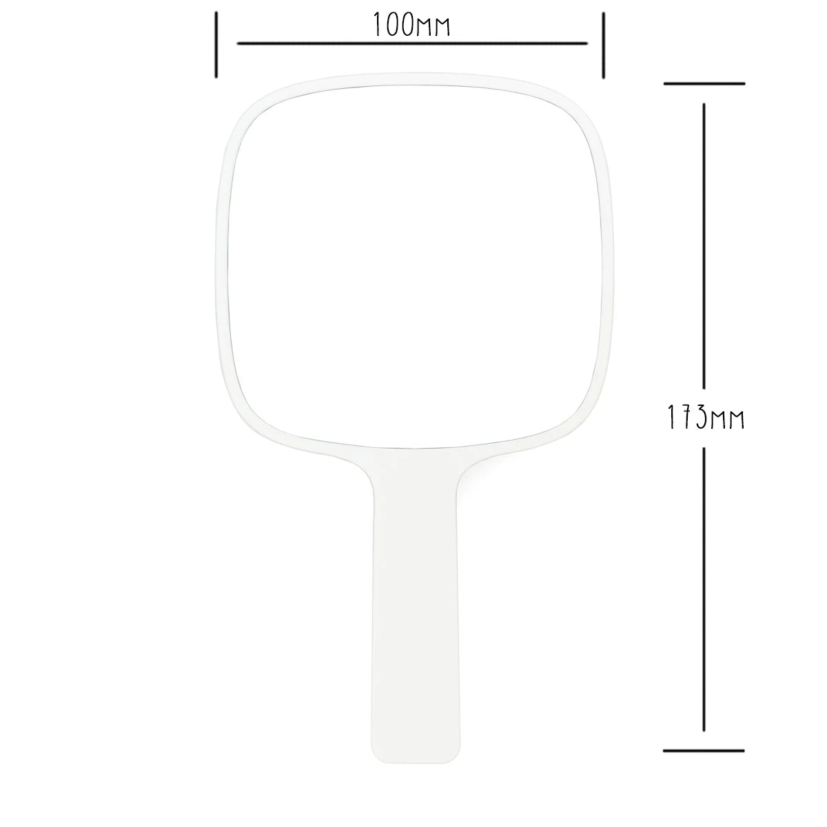 TSHOU1103 Autumnfish Hand-held Makeup Mirror with Rounded Corners Pink White Cosmetic Mirror Portable Comfortable Simple Design