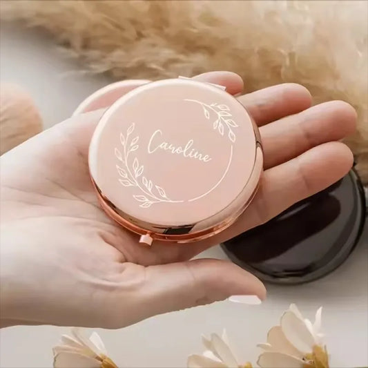 SET58 Personalized Compact Mirror Custom Name Pocket Mirror Proposal Birthday Bridesmaid Women Girl Gifts Friends Christmas Favors