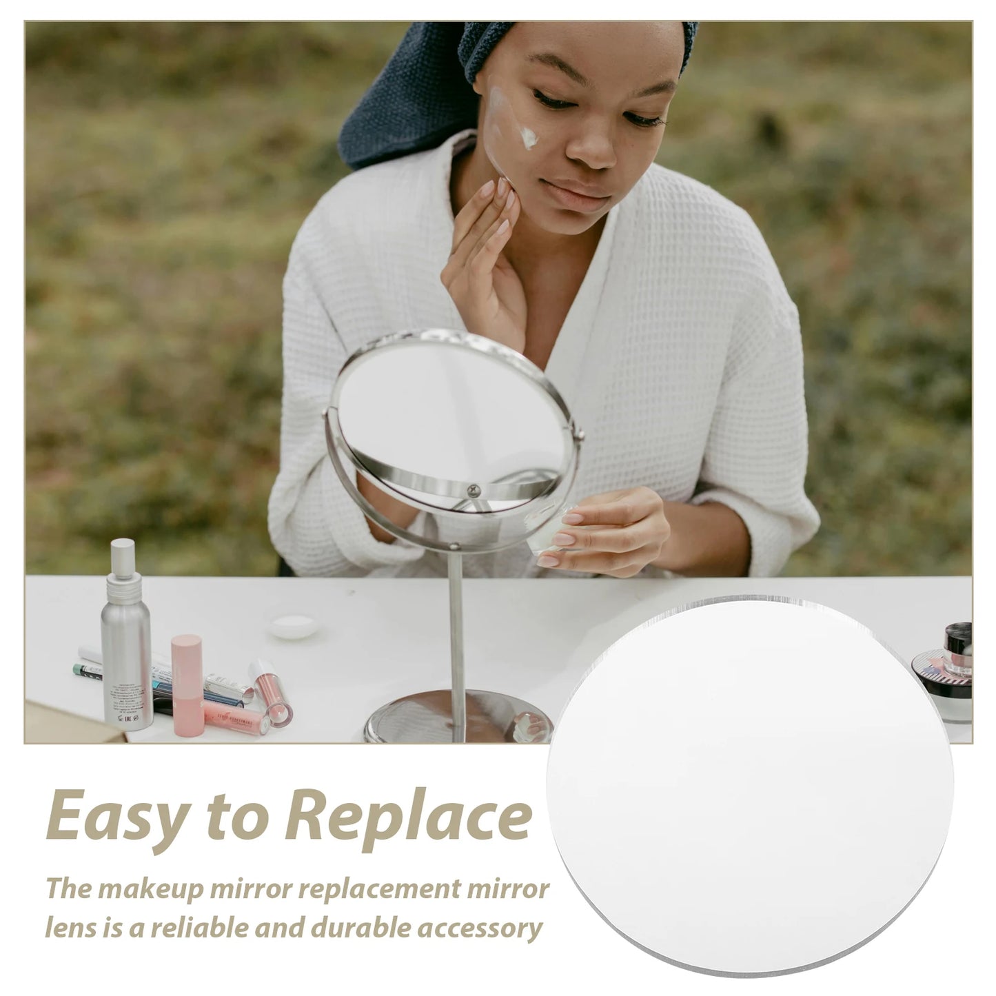 TSHOU480  Round Mirror Lenses Acrylic Parts 10cm Diameter Clear Surface DIY Craft Projects Vanity Travel Small Mirrors Sheets