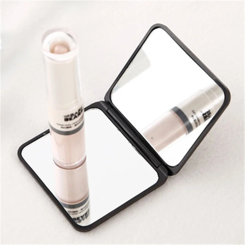 DSHOU271  Mini Square Makeup Mirror Portable Hand Mirror Double-sided Makeup Vanity Mirror Foldable Compact Mirror