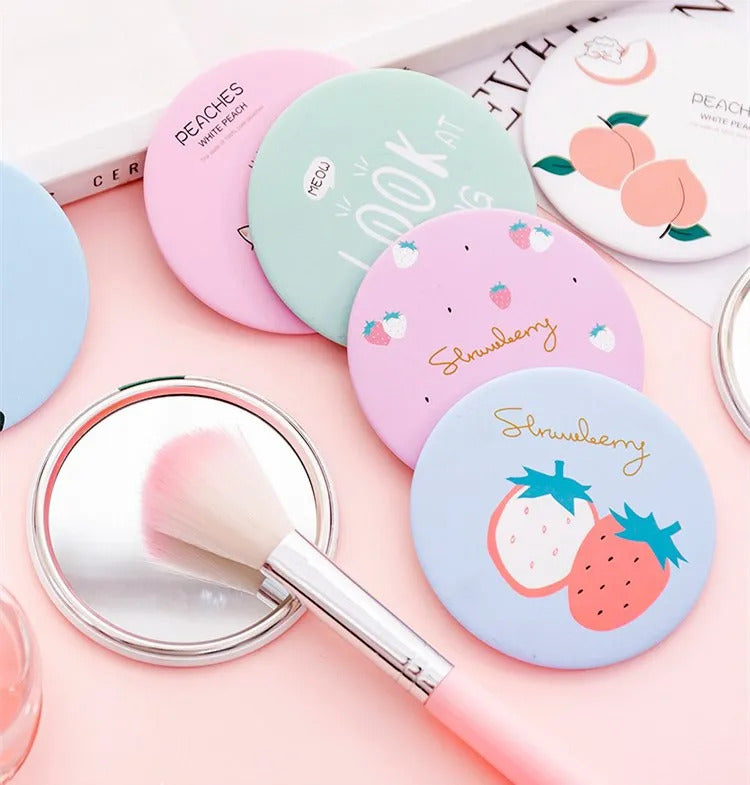 CX354 Makeup Mirror Portable Hand Mini Make Up Mirror Travel Round Pocket Cosmetic Mirror Portable Beauty Makeup Tools