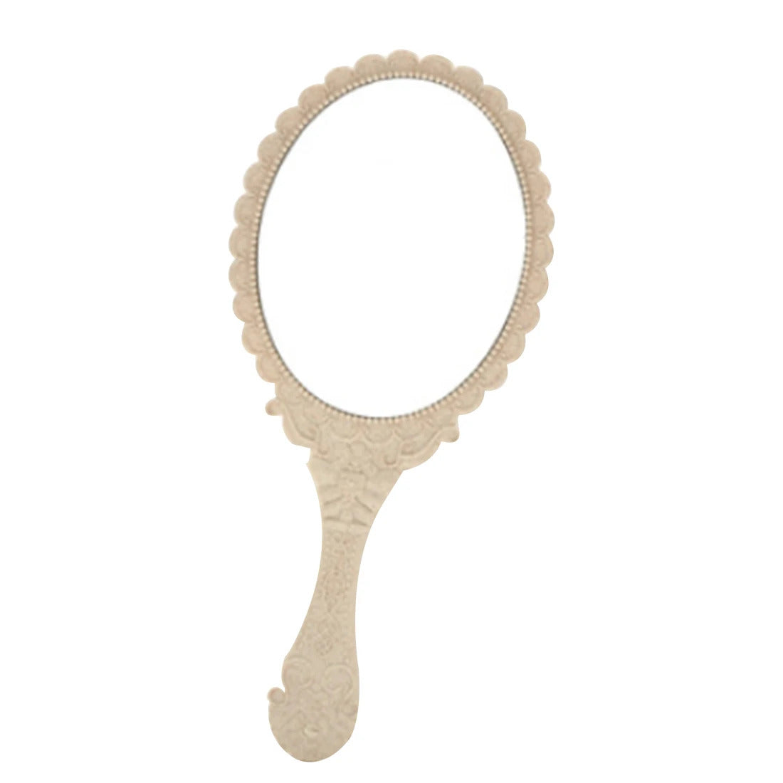 L289 hot European Style Vintage Handheld Roses Mirror Princess Women Girls Oval Vanity Makeup Cosmetic Tool with Anti-Slip