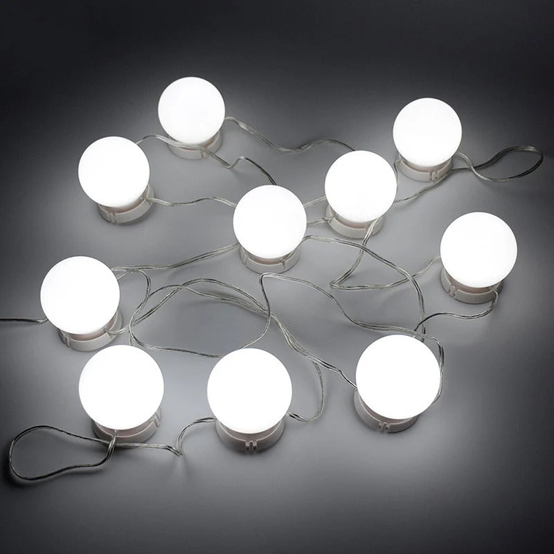 CX237 Adjustable Brightness lights Makeup Mirror Vanity LED Light 10 Bulbs Kit USB Charging Port Cosmetic Lighted Mirrors