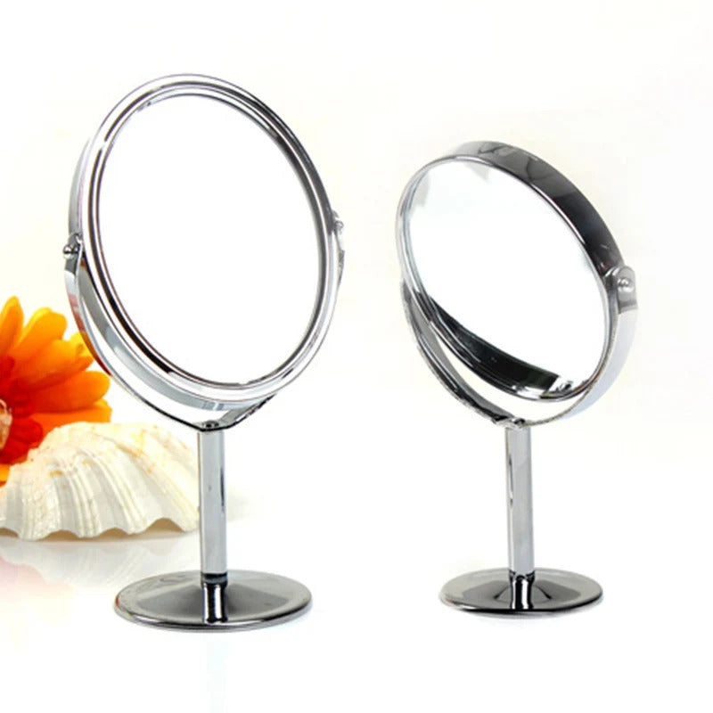 CX191  Magnification  Makeup Mirror Dual 2 Sided Round Shape Rotating Cosmetic Mirror Stand Magnifier Mirror Standing Mirro