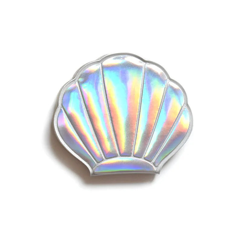 TSHOU1169 New Magnifying Shell Shape Makeup Mirror Portable Makeup Vanity Foldable Laser Pocket Mirror Cosmetic Hand Mirror