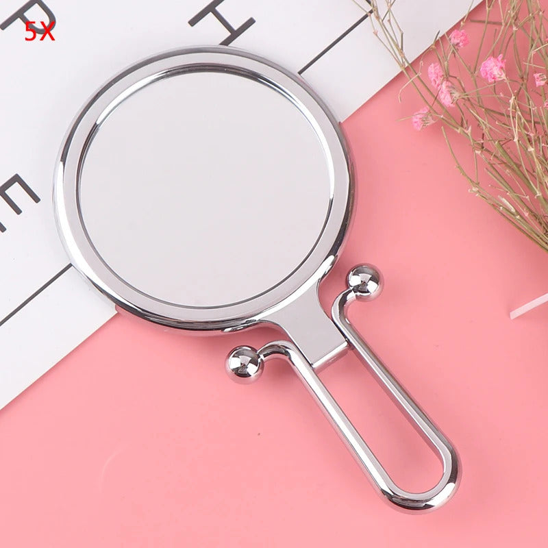 SET18  Travel 15/10X Magnifying Handheld Vanity Mirror Folding Hand Held Mirror-Double Sided Folding Adjustable Pedestal Makeup