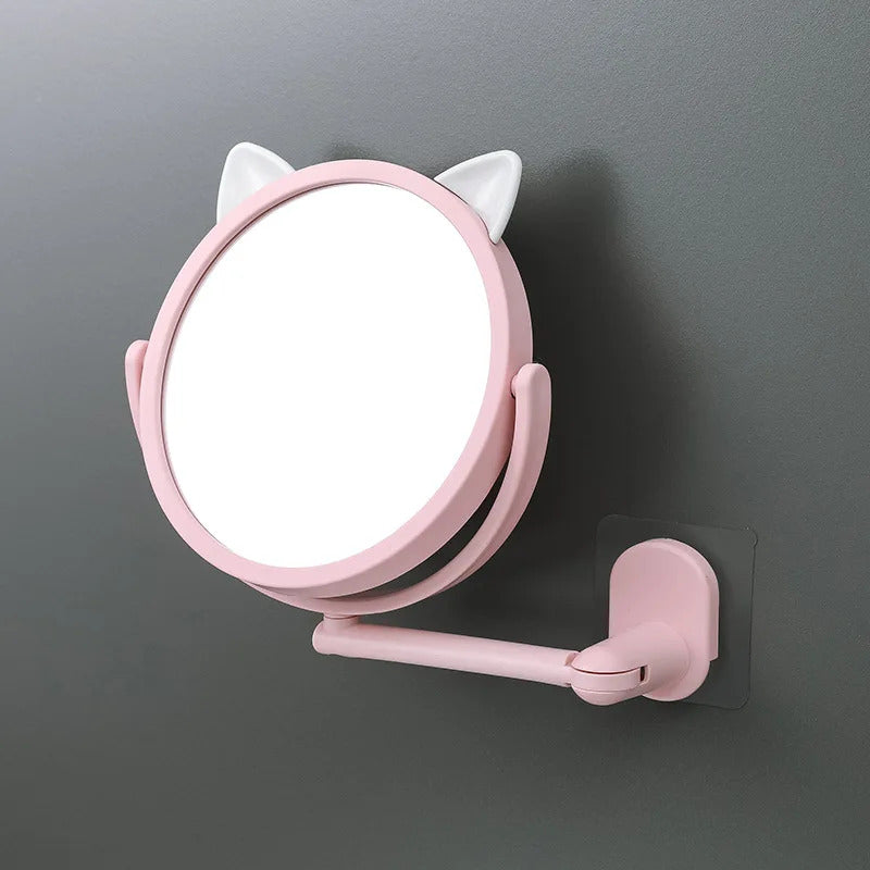 CX86  Folding Makeup Mirror Bathroom Wall Mounted Beauty Vanity Mirror Makeup Bath Cosmetic Folding Arm Smart Shaving Mirror