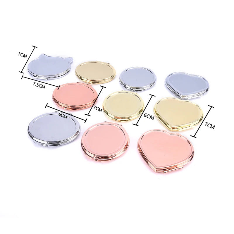TSHOU1030 Compact Makeup Mirror Cosmetic Magnifying Round Pocket Make Up Mirror for Purse Travel Bag Home Office Mirror