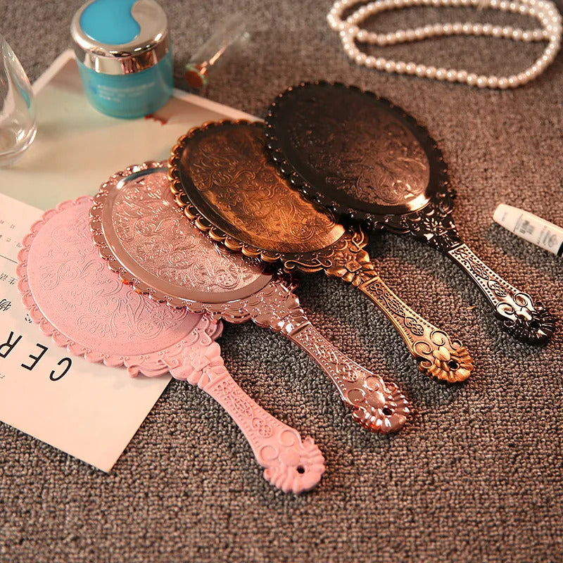 CX683 Hand Mirrors Makeup European Rectangle Hand Hold Cosmetic Mirror with Handle Makeup Mirror