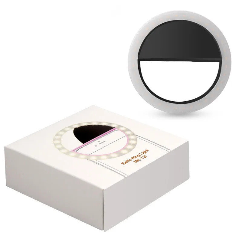 DA23  Mobile Phone Light Clip Selfie LED  Auto Flash for Cell Phone Selfie Flashlight Makeup Mirror Smartphone Round Portable