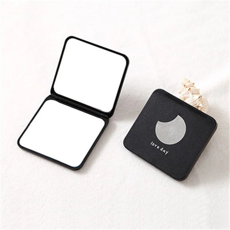 set27 Mini Square Makeup Mirror Portable Hand Mirror Double-sided Makeup Vanity Mirror Foldable Compact Mirror Pocket Cosmet