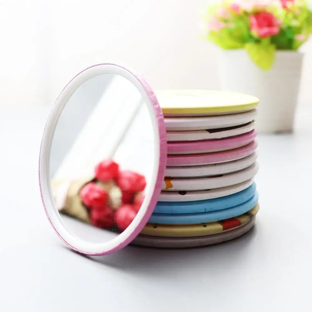 CX377 Cute Cartoon Mini Portable Circular Hand Mirror Pocket Portable Makeup Tool