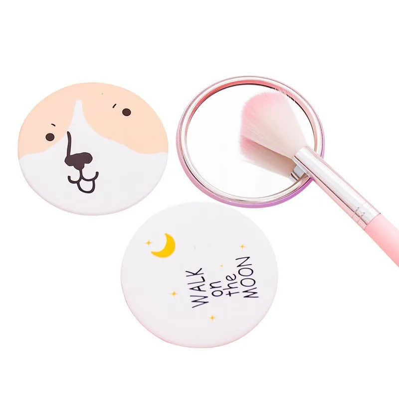 TSHOU634 Mirror Portable Hand Mini Make Up Mirror Travel Round Pocket Cosmetic Mirror Portable Beauty Makeup Tools Accessories