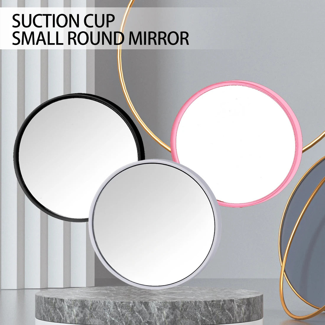 L114 Small  Makeup Mirror Touch Screen 10 Times Suction Cup Magnifying Glass Small Round Mirror Portable Mini Makeup Mirror