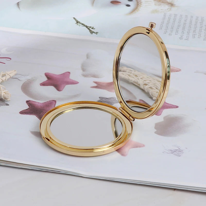 CX603  Portable Double Side Mirro Fashion Women Ladies Make Up Mirror Cosmetic Folding Compact Pocket With Makeup Tool Gift