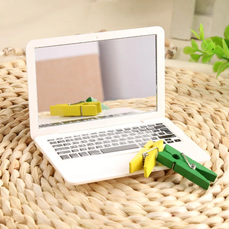 TSHOU1204 Portable Mini Makeup Mirror Pocket Laptop Glass Women Girls Creative Home Decorative Folding Mirrors Tool Computer Mirror