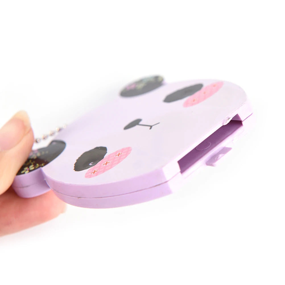 DA42 Cute Women Mini Pocket Makeup Mirror Cartoon Animal Big Face Small Mirror Portable Mirror Comb Suit Keychain pendant