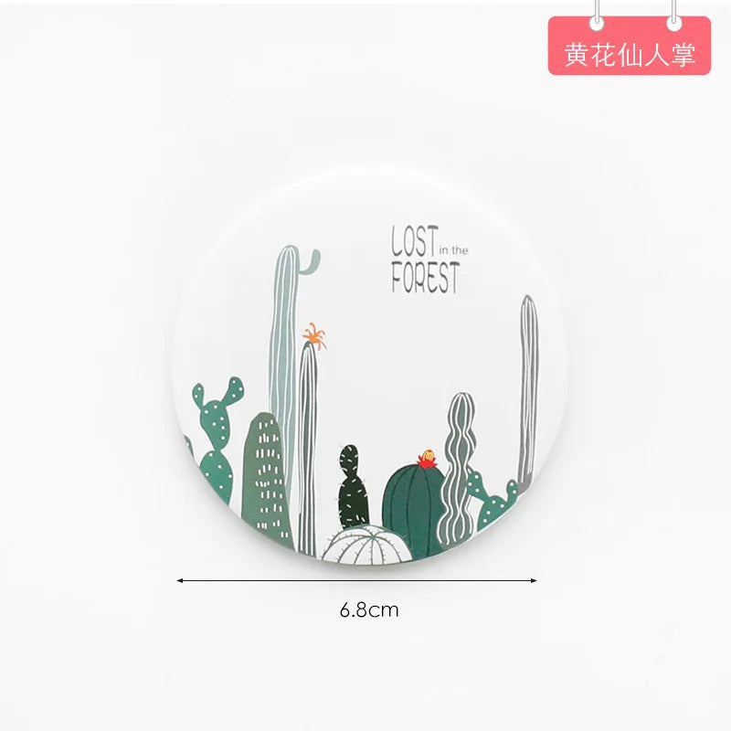 L499  Anti-fall Cartoon Portable Small Mirror Cute Girls Makeup Mirror Pocket Mirror for Beauty Tools