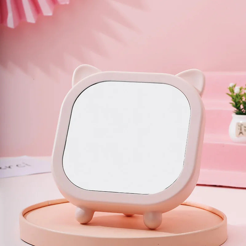 L226 Cute Round Mirror Table Makeup Mirror Hanging Dressing Decorative Mirrors Home Decor Bathroom Supplies Table Mirror Folding