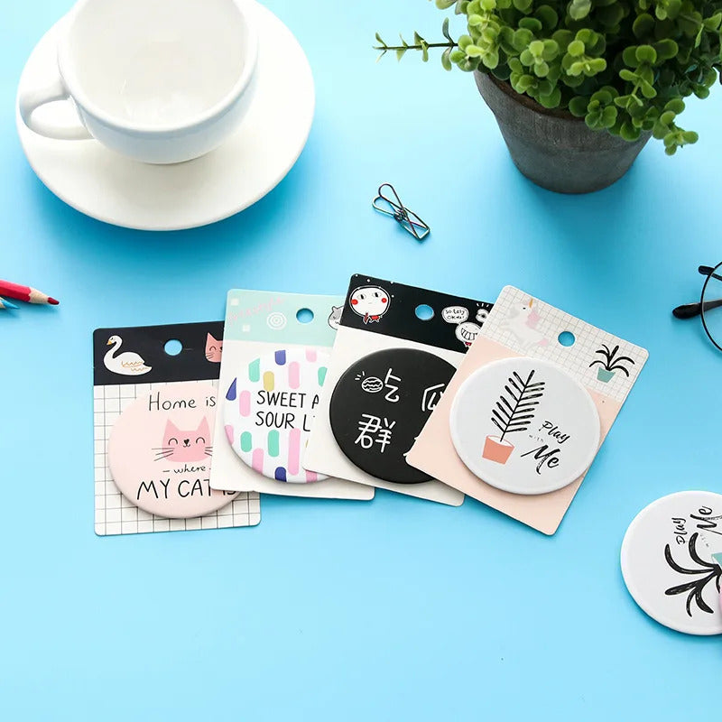 L462 Cartoon Pocket Mirror Cute Personality Fashion Portable Round Mirror Mini Makeup Mirror Gift Giveaway For Beauty Tools