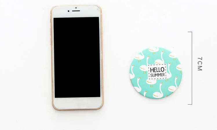 L462 Cartoon Pocket Mirror Cute Personality Fashion Portable Round Mirror Mini Makeup Mirror Gift Giveaway For Beauty Tools
