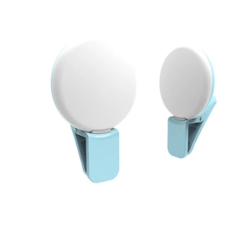 TSHOU487 Mobile Phone Light Clip Selfie LED  Auto Flash for Cell Phone Selfie Flashlight Makeup Mirror Smartphone Round Portable