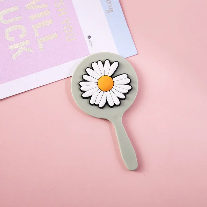 TSHOU911 Cute Mini Handheld Cosmetic Mirror Dressing Salon Barbers Beauty Hair Hairdressers Cartoon Decorative Mirror with Handl
