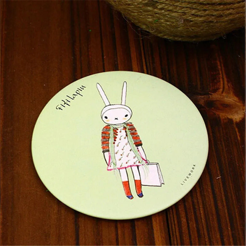 CX190 Cartoon Anti-fall Portable Small Mirror Cute Girls Makeup Mirror Pocket Mirror for Beauty Tools
