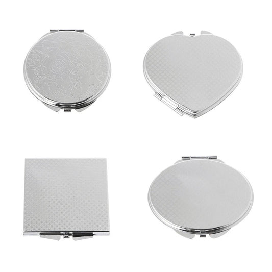 L152 Portable Hand Pocket Various Shapes Double Folded-Side Stainless Steel Mirror
