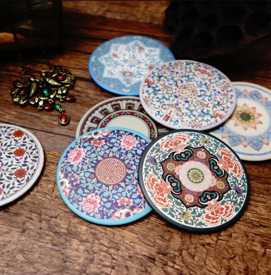 CX295  Round Makeup Mirror Cosmetic Mini Vintage Hand Mirror Small Pocket Mirrors Retro Makeup Mirror Beauty Vanity Mirror