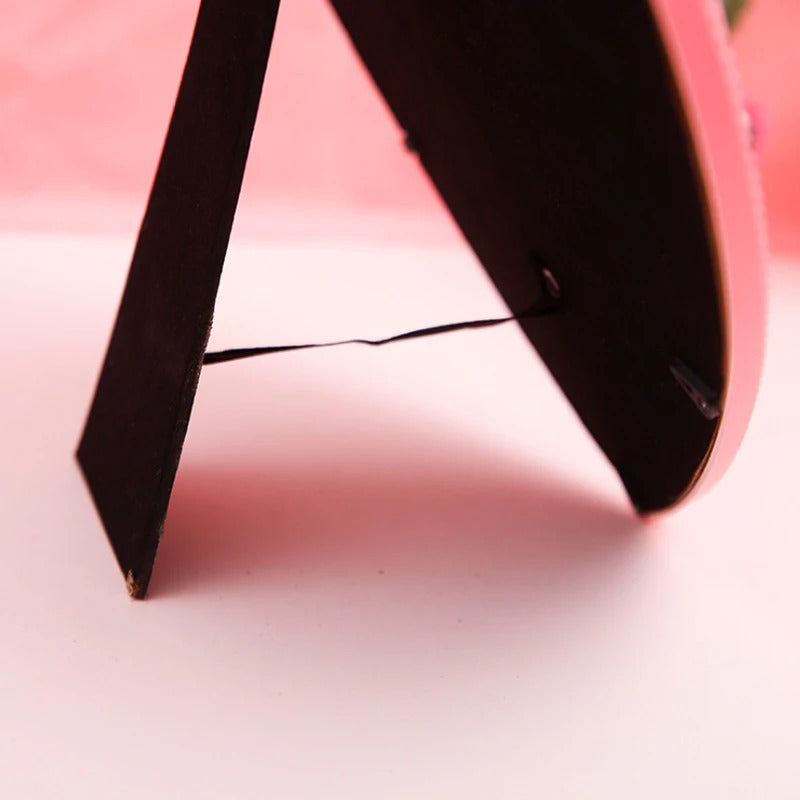 L115  Heart-shaped Mirror Makeup Mirror Desktop Vanity Mirror Wall Mounted Dual-Use Makeup Mirror Wall Decoration 27*28cm