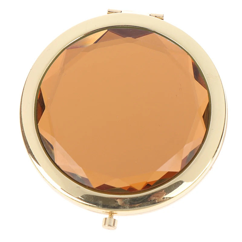 TSHOU862 Luxury Crystal Makeup Mirror Portable Round Folded Compact Mirrors Gold Silver Pocket Mirror Making Up for Personalized