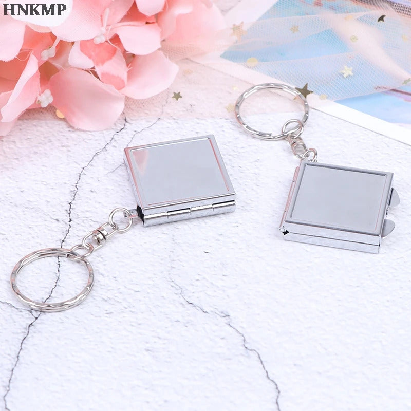 TSHOU742  Makeup Cosmetic Folding Portable Compact Pocket Makeup Mirror Lady Mini Personalised Key Ring Keychain
